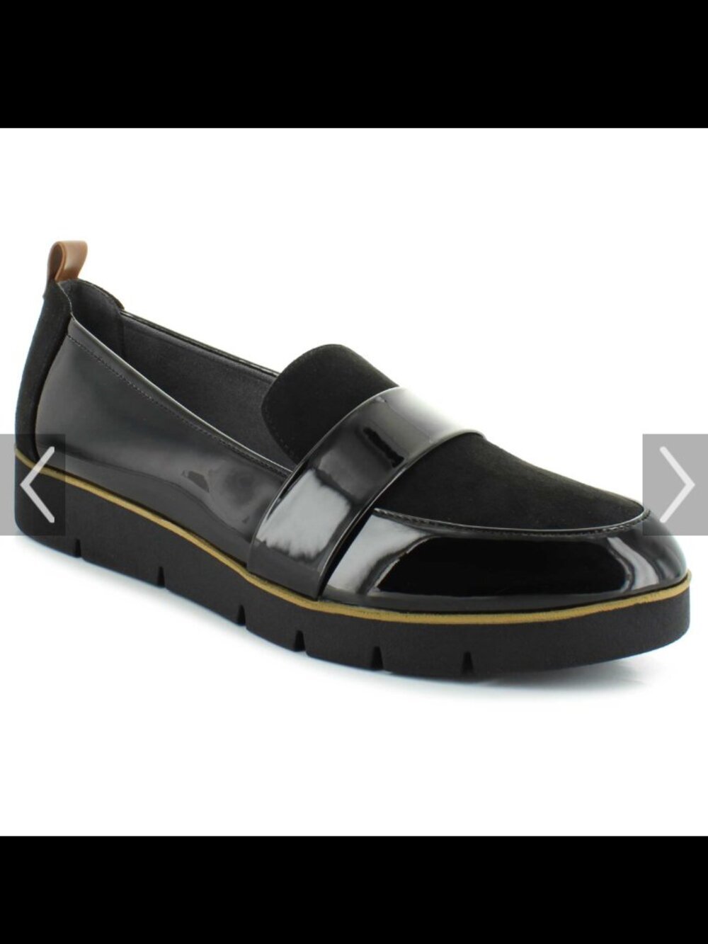 Dr. Scholl's SZ9 Watson Black Patent & Suede Comfort Loafer Modern Office Staple
